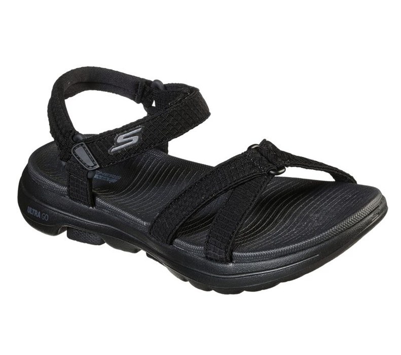 Skechers Gowalk 5 - Jet Set - Womens Sandals Black [AU-CV2253]